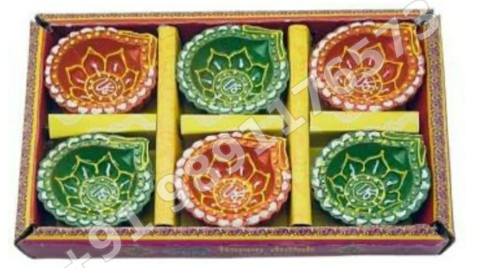 DECORATIVE TERRACOTTA CLAY DIYAS 6 PCS